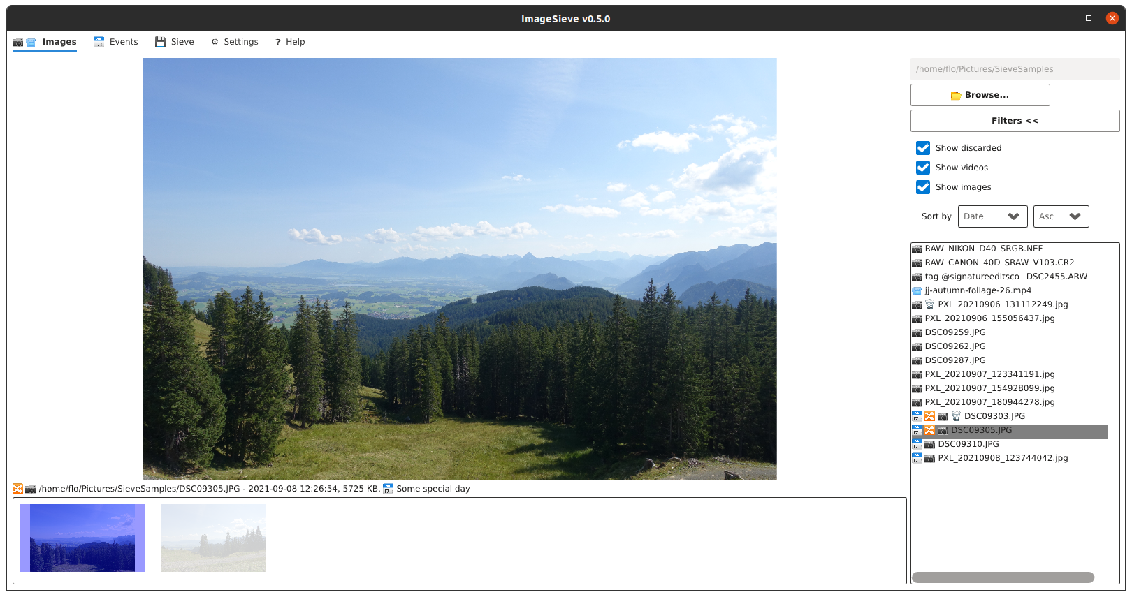 Image of ImageSieve application